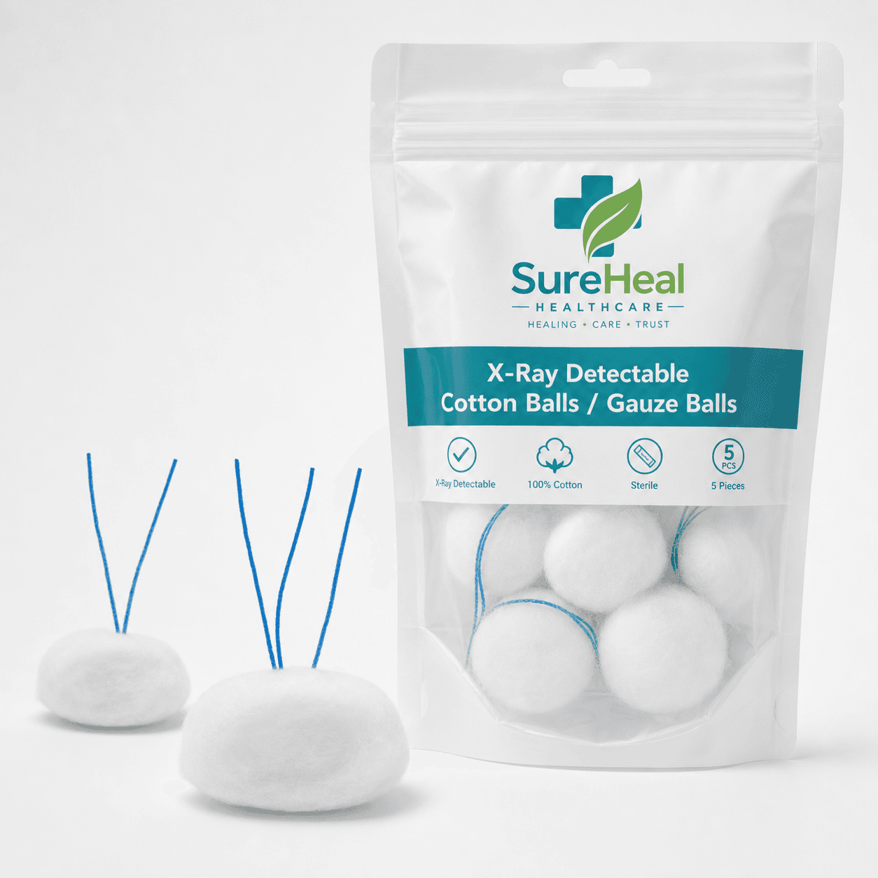 X-Ray Detectable Cotton Balls / Gauze Balls thumbnail 3
